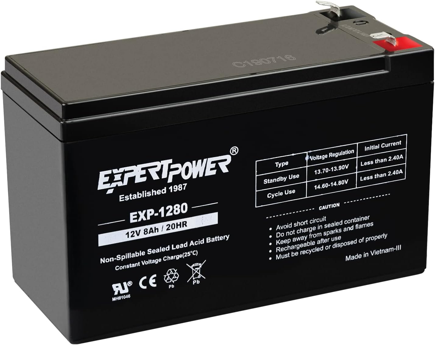 ExpertPower EXP1280 12V 8Ah F2